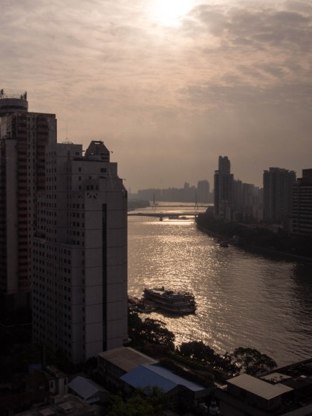 Sunrise over the Pearl River, Guangzhou, China