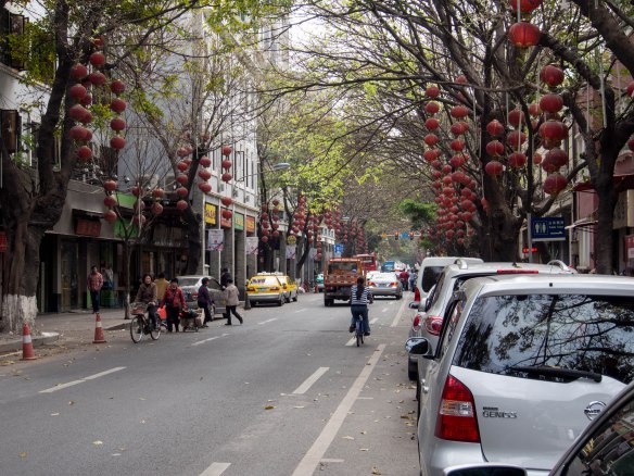 Guangzhou street just after Chinese New Year